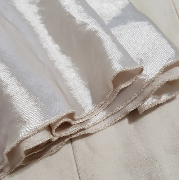 Satin and Lace Slip Nightgown Chemise 5XL Nude Beige - Picture 8 of 12